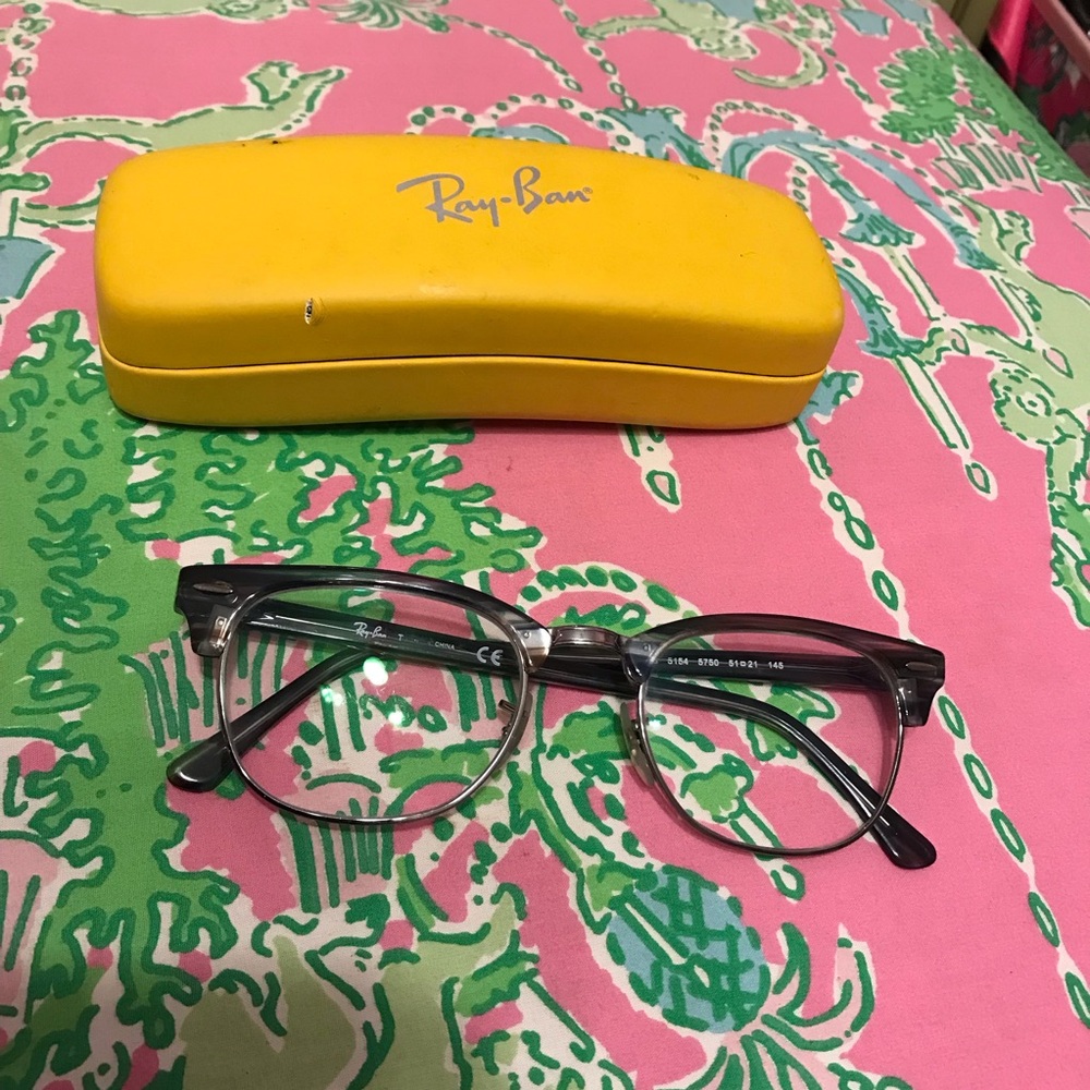 Ray Ban eyeglasses in yellow case